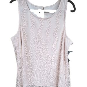 iZ Byer Lace Overlay Petal Pink Sleeveless Top Size XL NWT  Princess